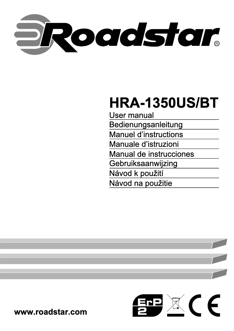 Image de la première page du manuel de l'appareil HRA-1350US/BT