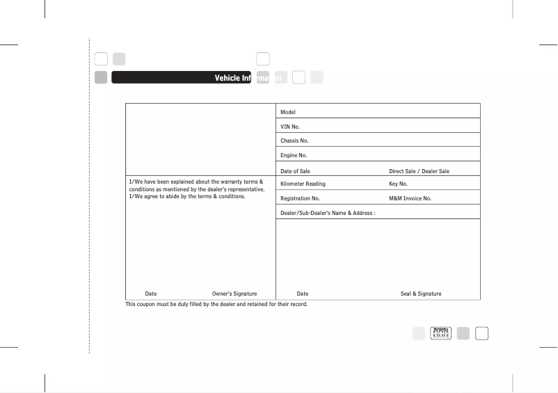 Page 1 de la notice Manuel utilisateur Mahindra GOA (2012)