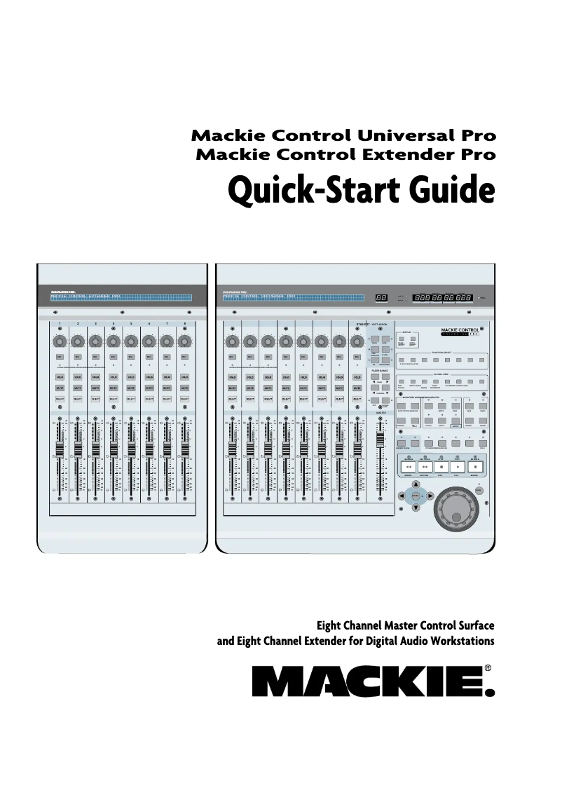 Page n°1 - Manuel utilisateur Mackie Control Universal Pro