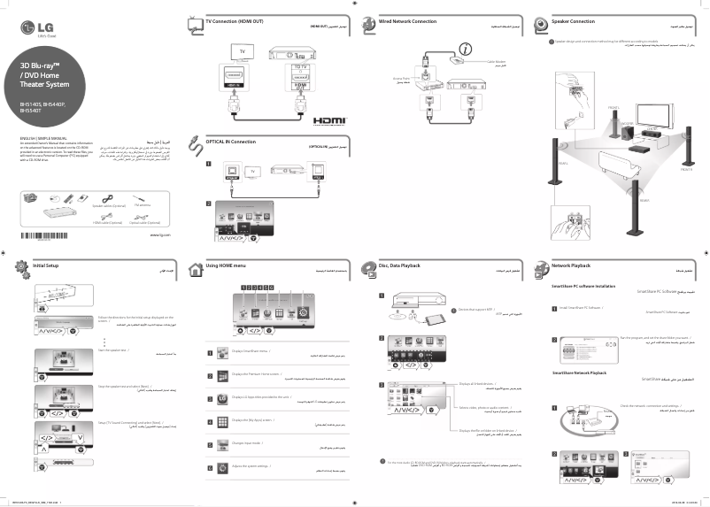 Página 1 del manual Guía de inicio rápido LG BH5540T