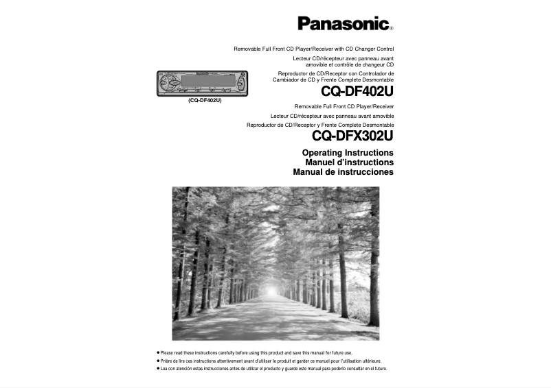 Page 1 de la notice Manuel utilisateur Panasonic CQ-DFX302