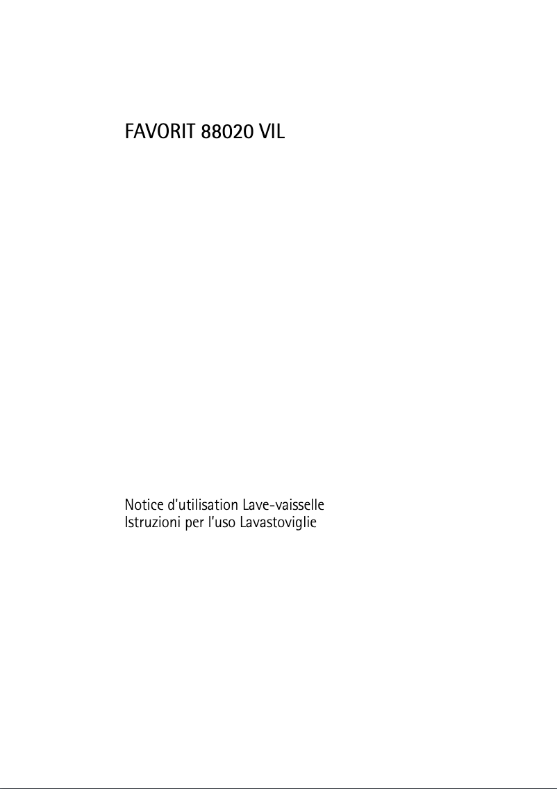 Image de la première page du manuel de l'appareil F 88020 VI