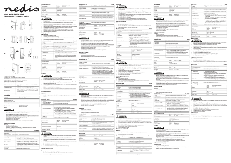 Page 1 de la notice Manuel utilisateur Nedis DOORB123CWT