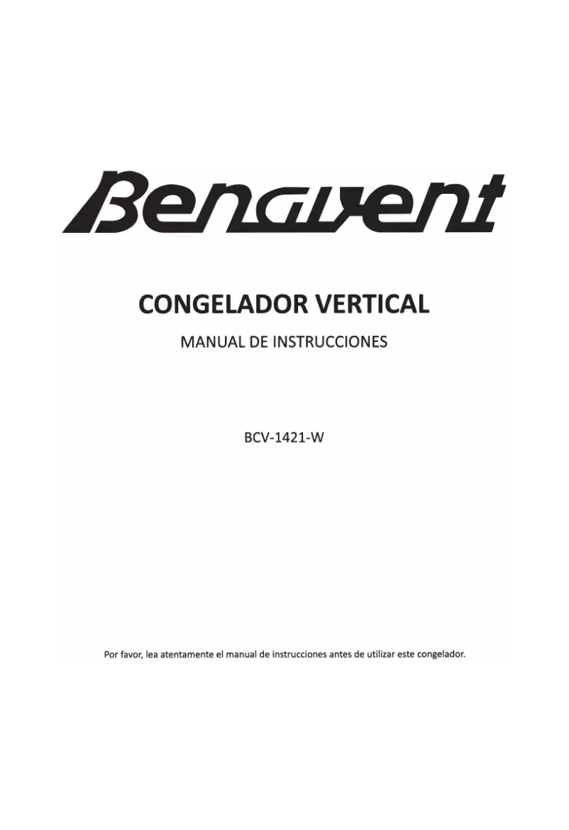 Page n°1 - Manuel utilisateur Benavent BCV1421W