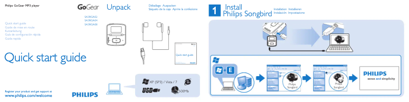 Page 1 de la notice Manuel utilisateur Philips GoGear SA3RGA