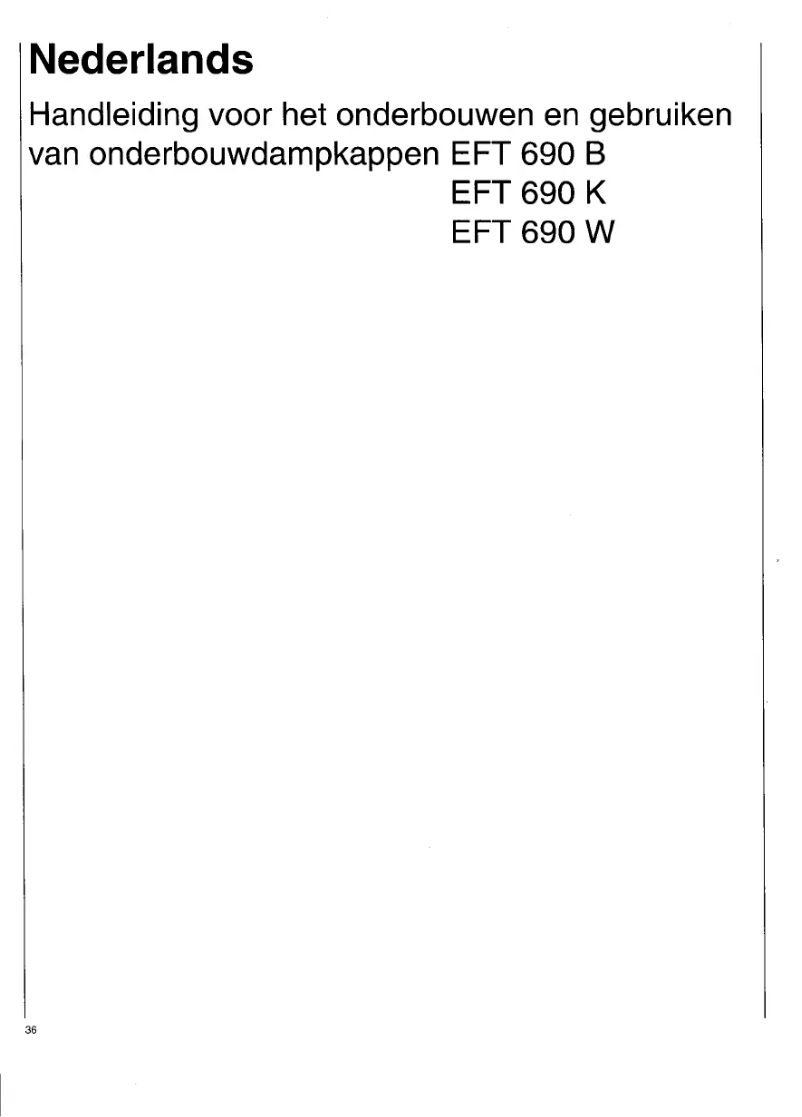 Page 1 de la notice Manuel utilisateur Electrolux EFT 690B
