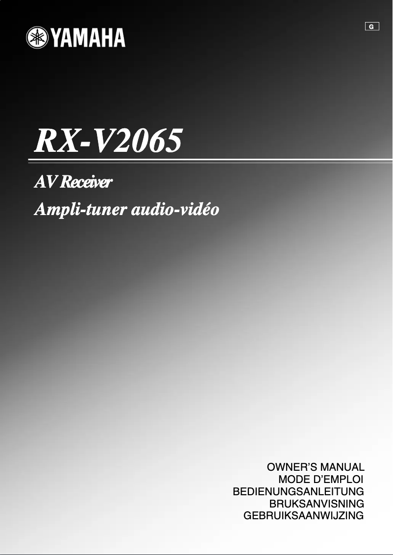 Page 1 de la notice Manuel utilisateur Yamaha RX-V2065