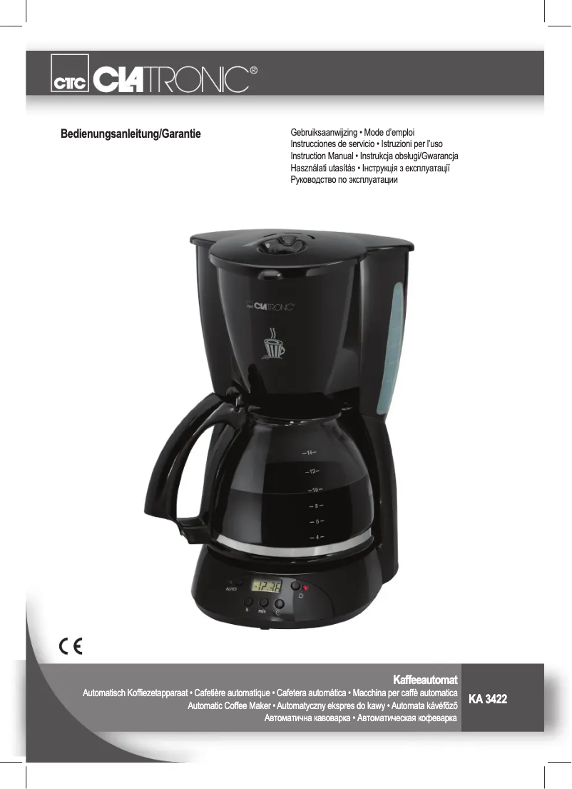 Page 1 of the manual User Manual Clatronic KA 3422