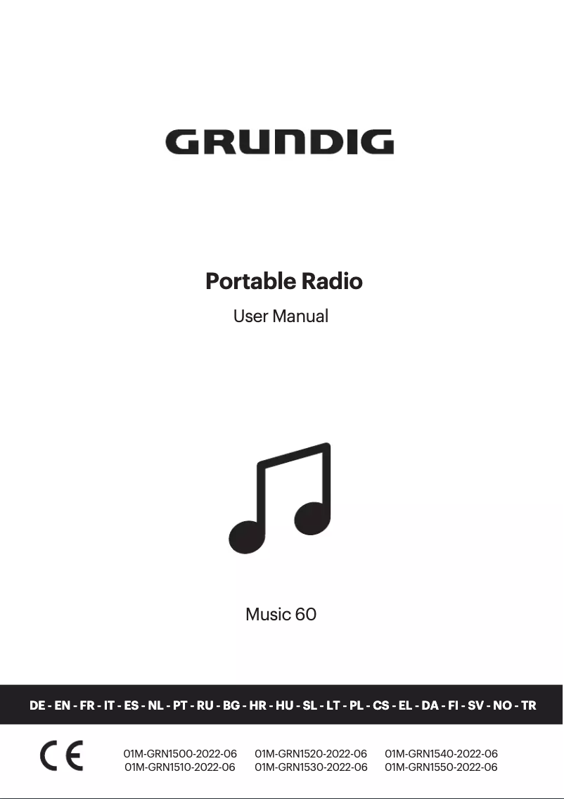 Page 1 de la notice Manuel utilisateur Grundig Music 60