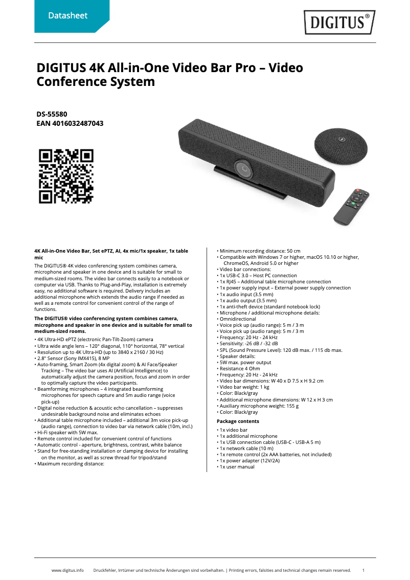 Image de la première page du manuel de l'appareil DS-55580