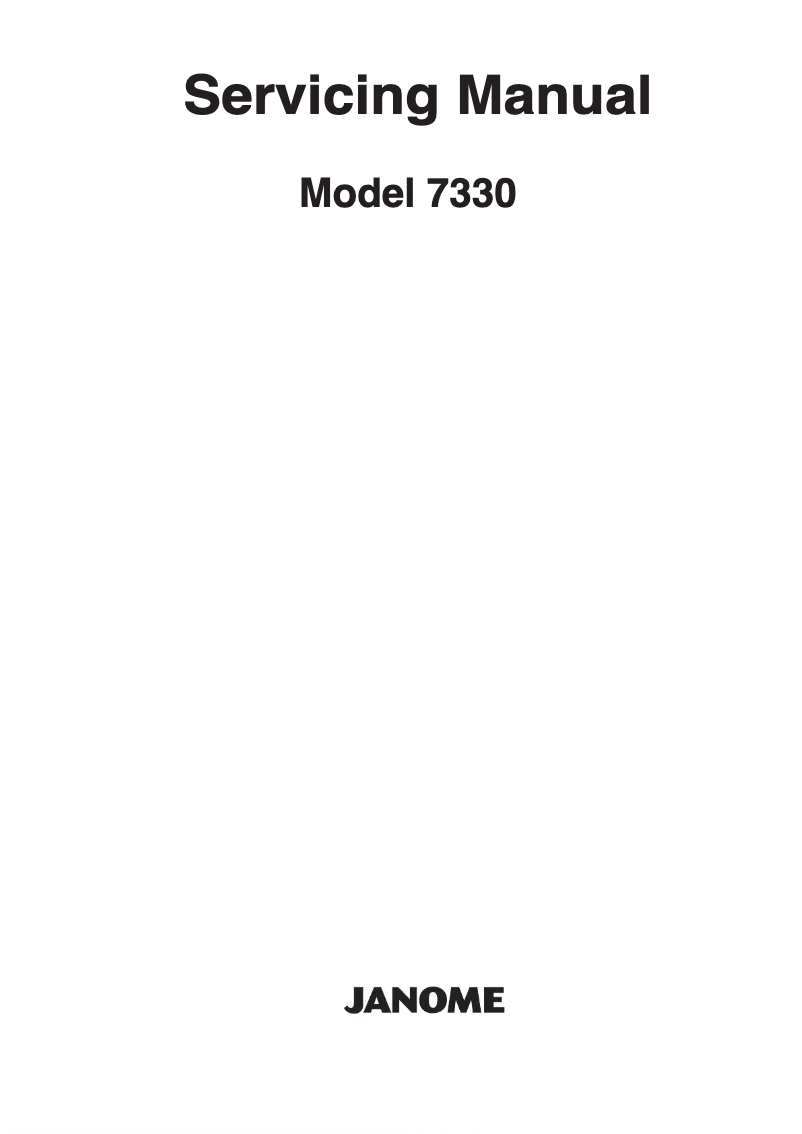 Page n°1 - Manuel utilisateur Janome Magnolia 7330