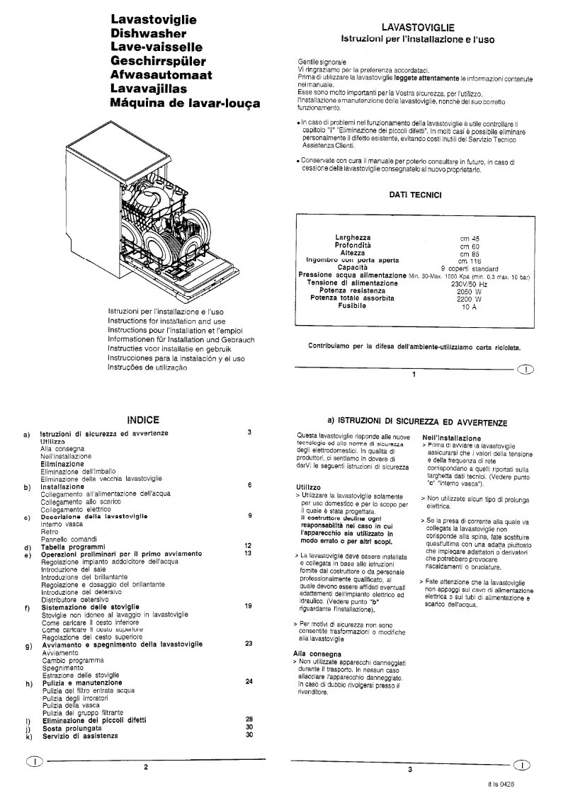 Page n°1 - Manuel utilisateur Candy A 76/1 UK