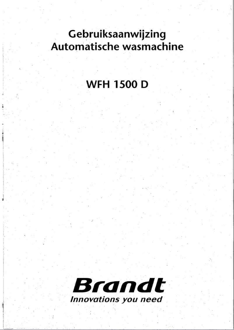 Image de la première page du manuel de l'appareil WFH1500D