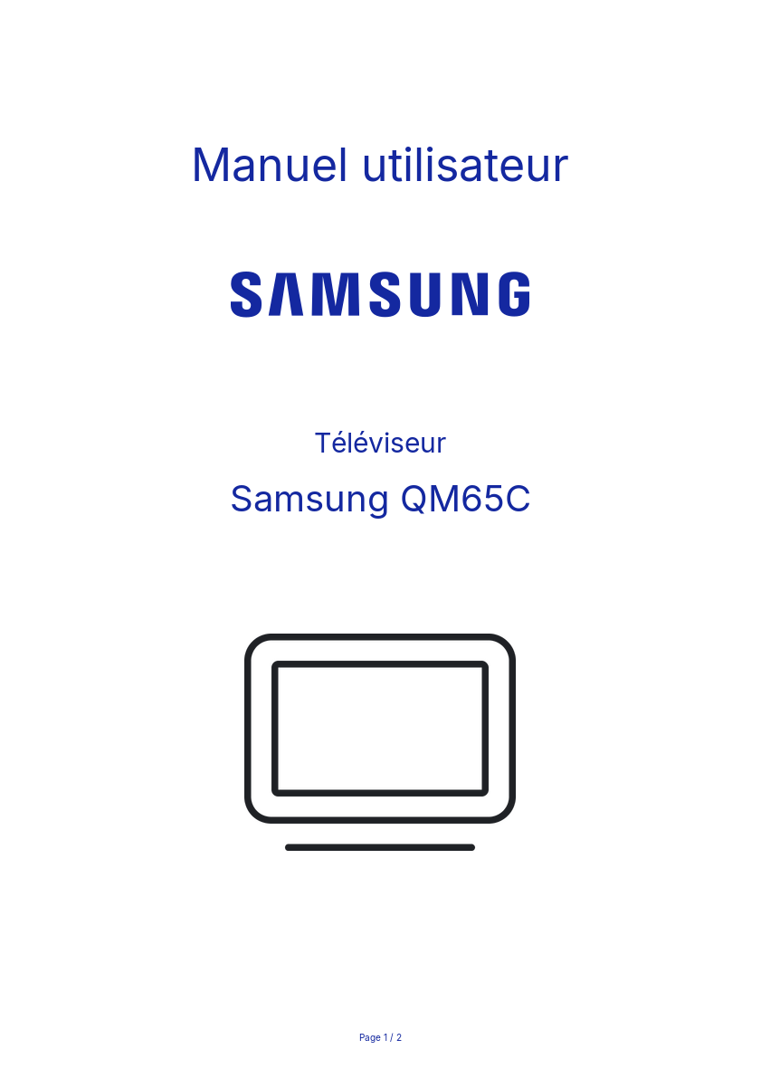Page n°1 - Manuel utilisateur Samsung QM65C