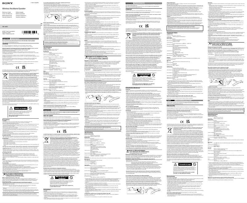 Image de la première page du manuel de l'appareil SRS-NB10