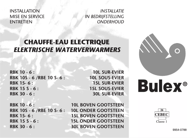 Page 1 de la notice Manuel utilisateur Bulex RBK 15 S - 6