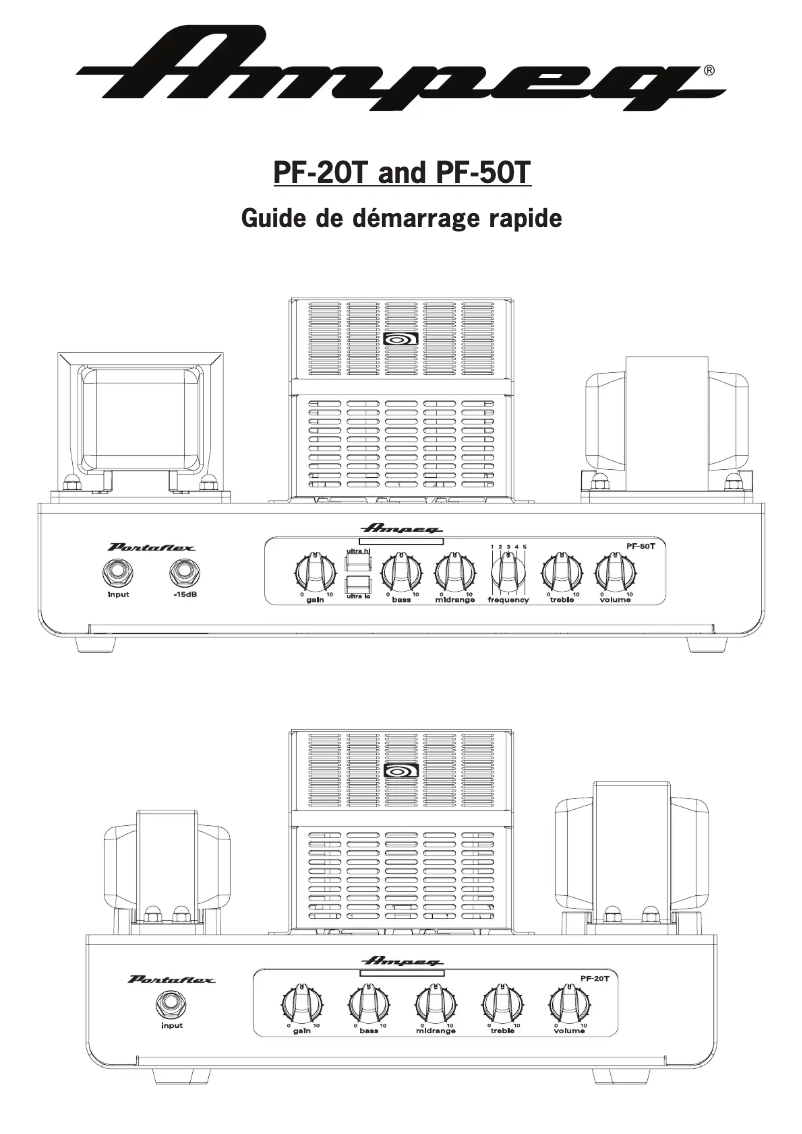 Page 1 de la notice Guide de démarrage rapide Ampeg PF-50T