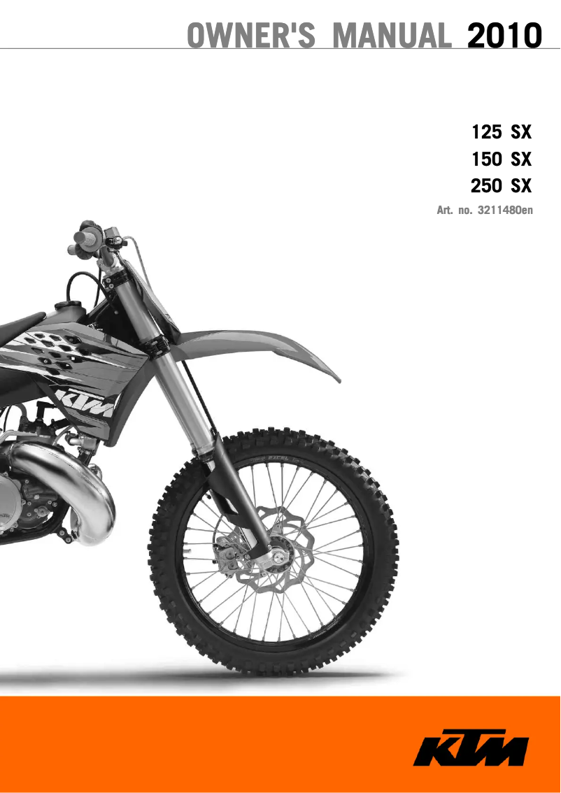 Page 1 de la notice Manuel utilisateur KTM 250 (2010)
