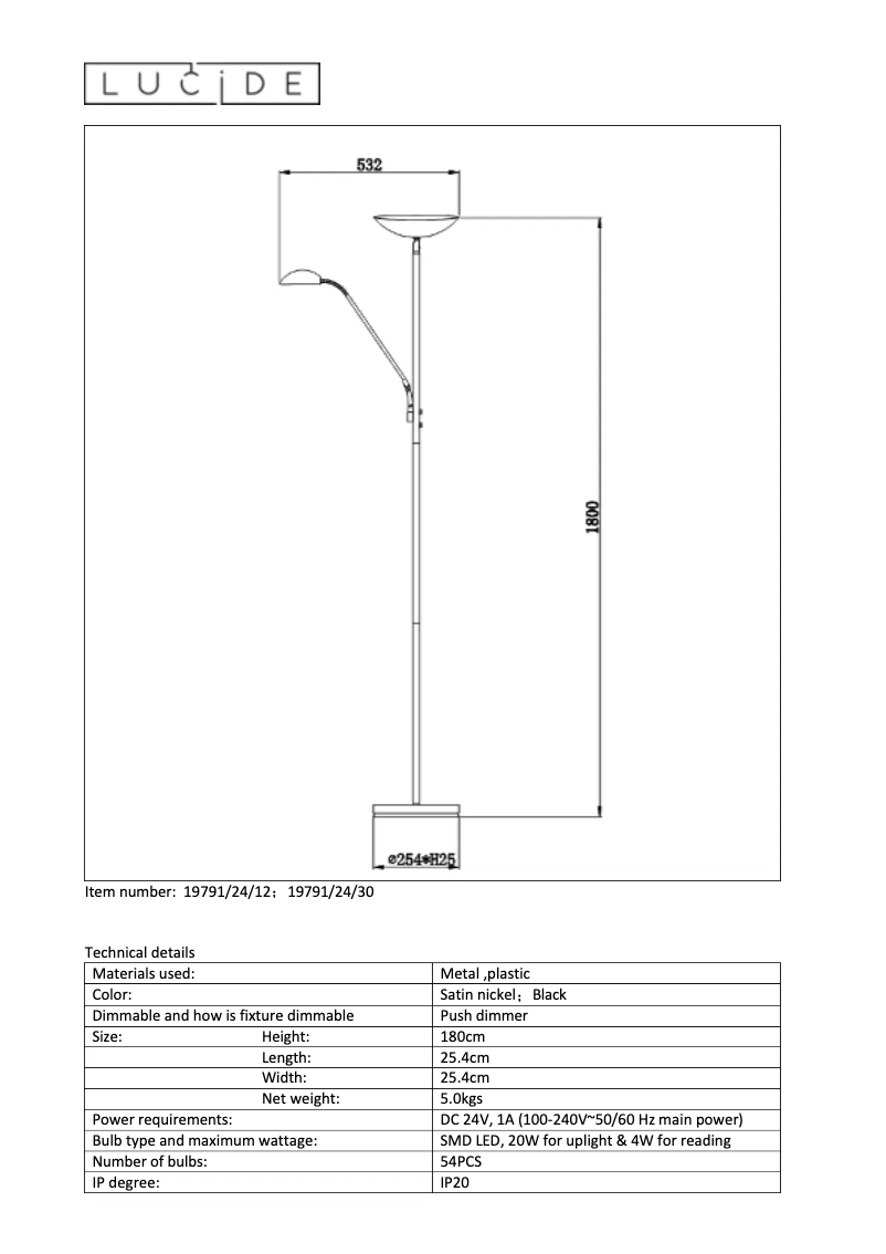 Page 1 de la notice Manuel utilisateur Lucide Zenith