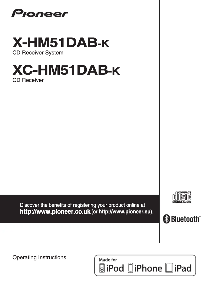 Page 1 of the manual User Manual Pioneer X-HM51DAB