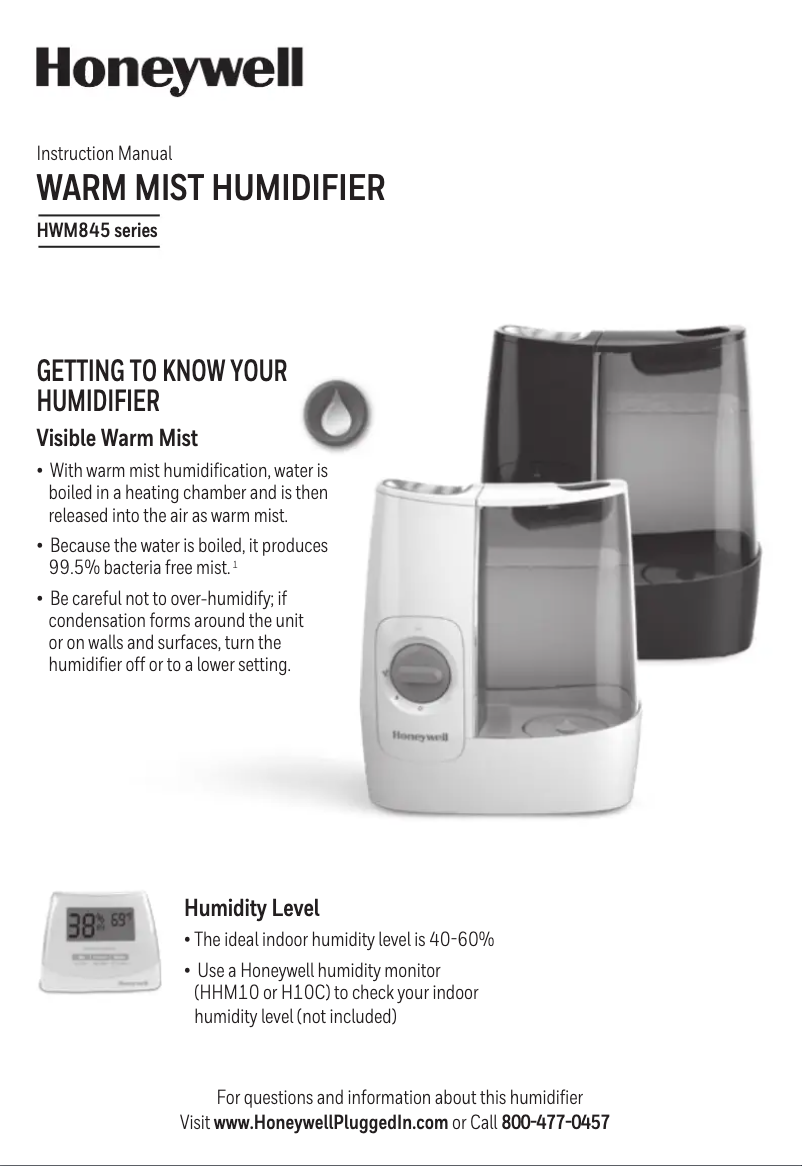 Page n°1 - Manuel utilisateur Honeywell HWM845B