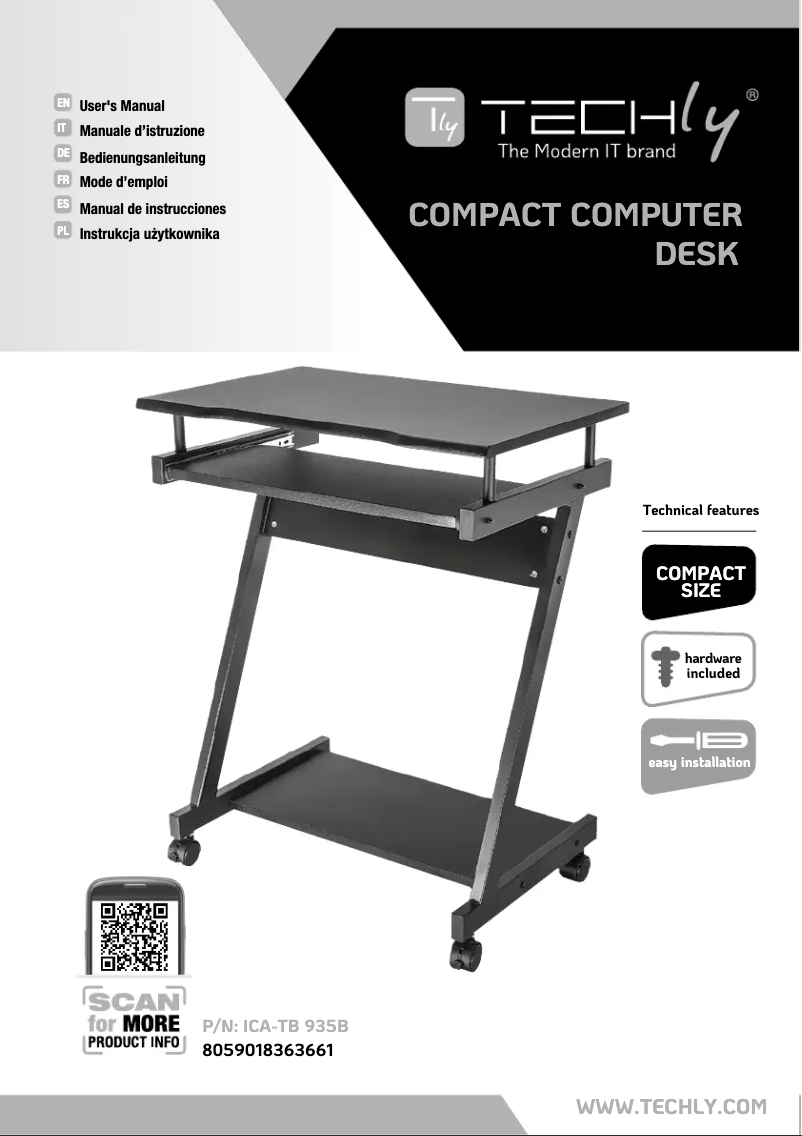 Page 1 de la notice Manuel utilisateur Techly ICA-TB 935B