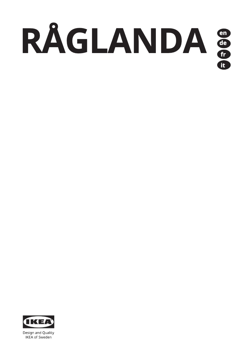 Page 1 de la notice Manuel utilisateur Ikea RÅGLANDA 305.680.34