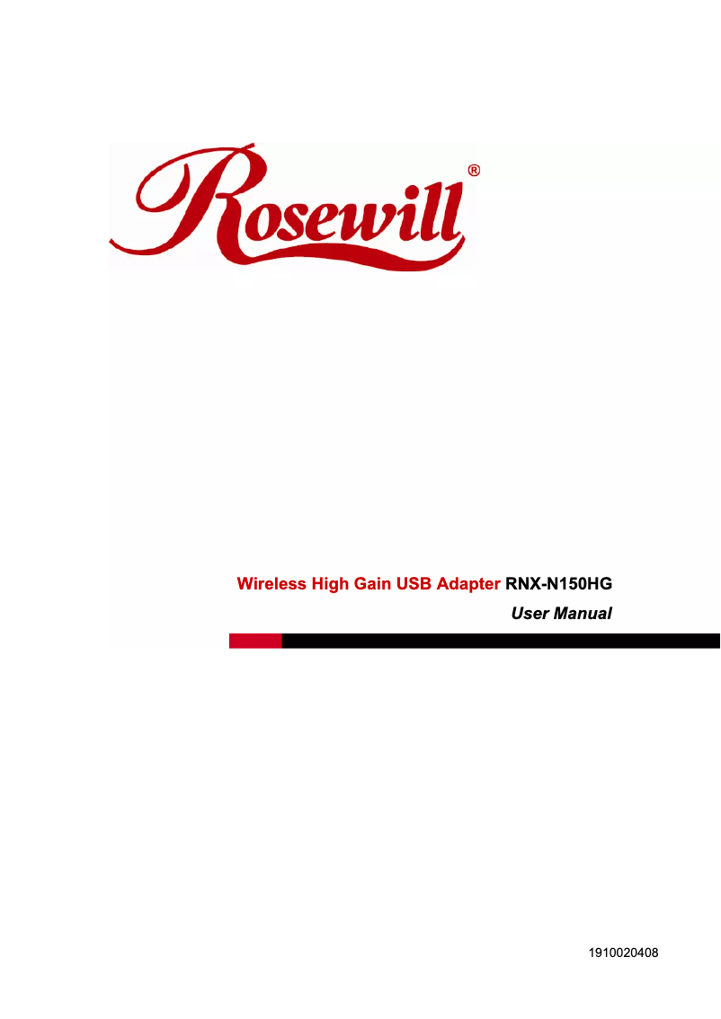 Page n°1 - Manuel utilisateur Rosewill RNX-N150HG