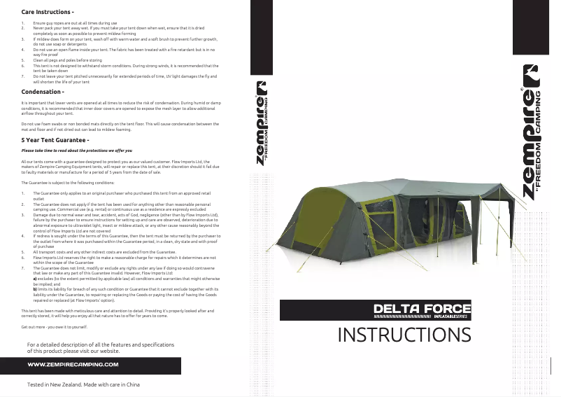 Image de la première page du manuel de l'appareil Delta Force