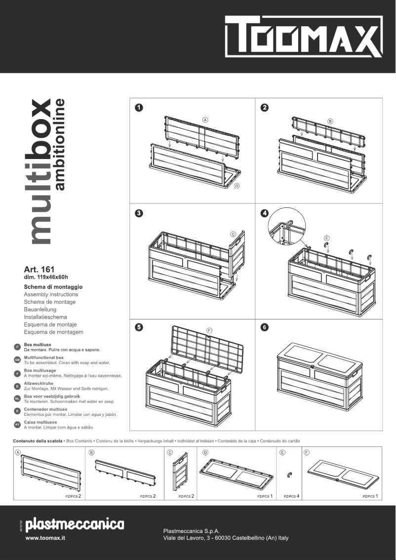 Page n°1 - Manuel utilisateur Toomax Multibox Ambition Line
