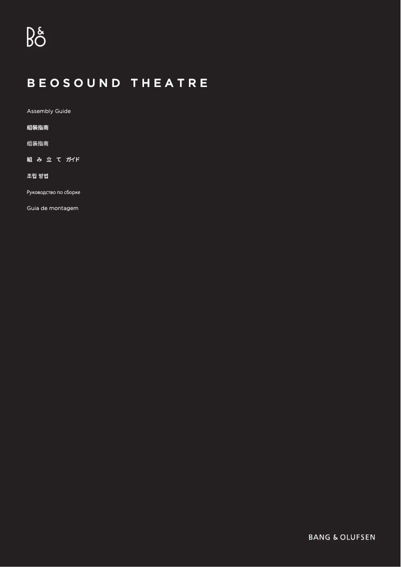 Page 1 de la notice Instructions / montage Bang & Olufsen Beovision Theatre