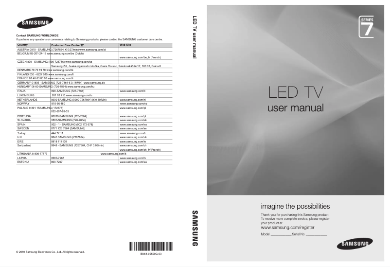 Page n°1 - Manuel utilisateur Samsung UE40F6510