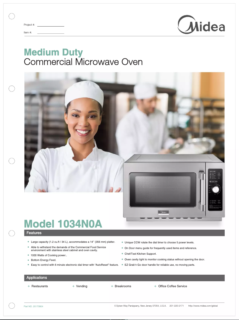 Page 1 de la notice Manuel utilisateur Midea 1034N0A