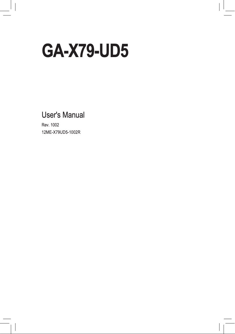 Page 1 de la notice Manuel utilisateur Gigabyte GA-X79-UD5
