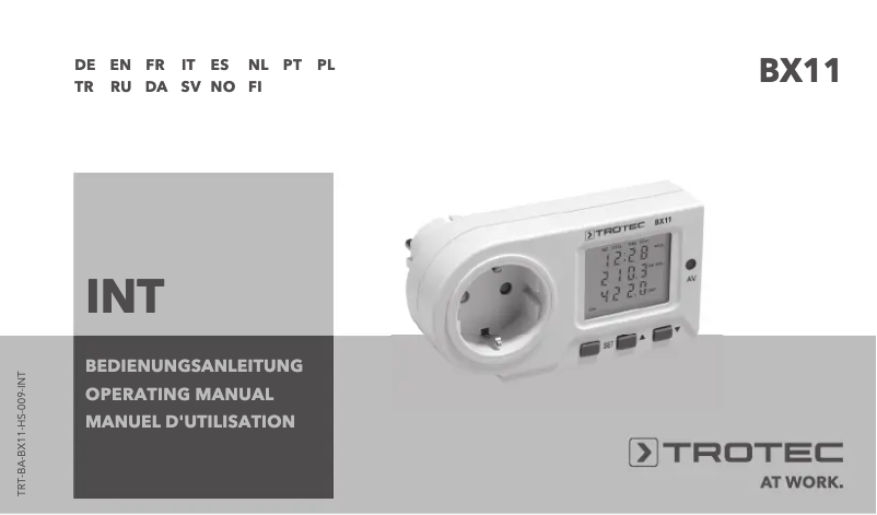 Image de la première page du manuel de l'appareil BX11