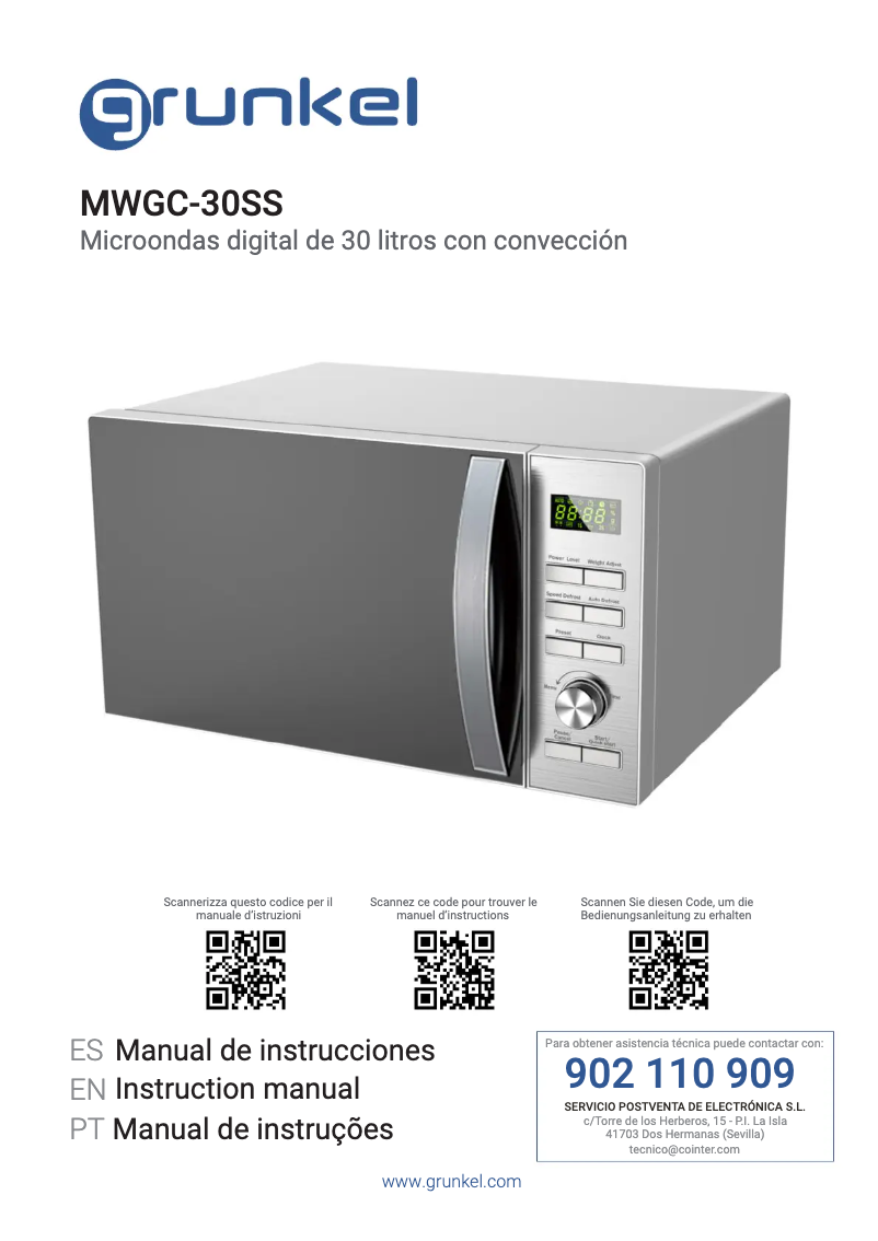 Image de la première page du manuel de l'appareil MWGC-30SS