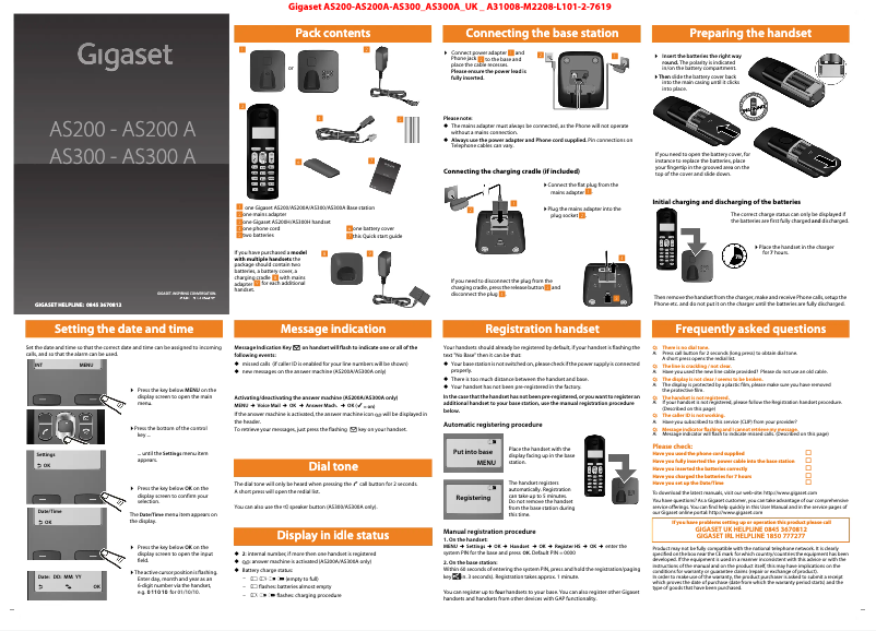 Image de la première page du manuel de l'appareil AS300A Duo