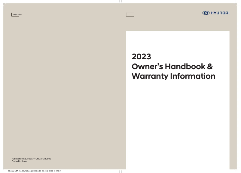 First page image of the manual for Ioniq HEV (2022)