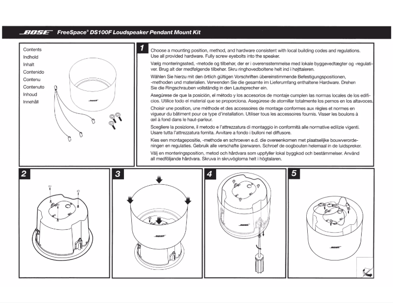 Image de la première page du manuel de l'appareil Pendant Mount Kit