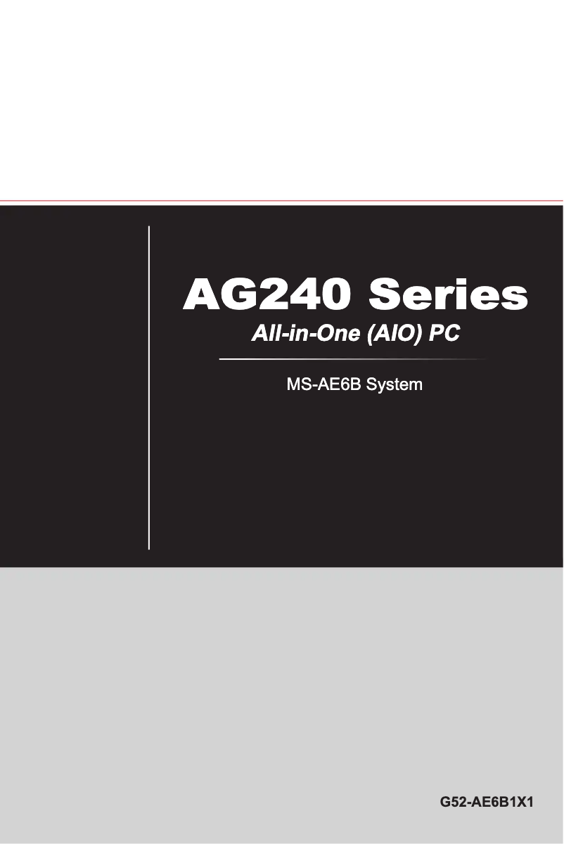 Page 1 de la notice Manuel utilisateur MSI Wind Top GAMING 24GE 2QE 4K-006TW