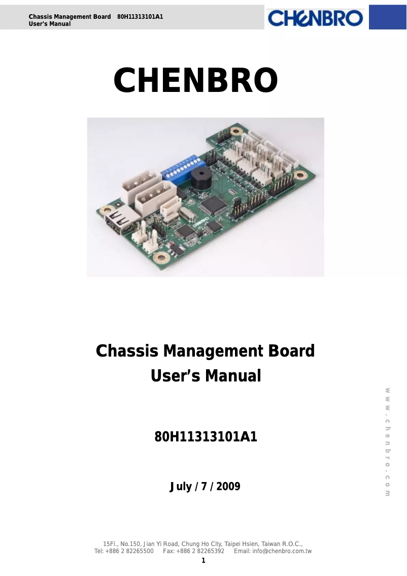 Page 1 de la notice Manuel utilisateur Chenbro Micom RM11602