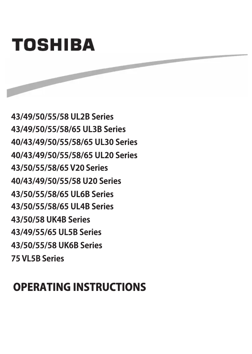Page 1 de la notice Manuel utilisateur Toshiba 58UL2B63DB
