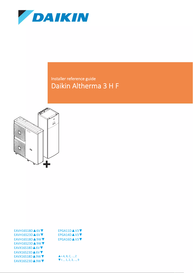 Page 1 de la notice Guide d'installation Daikin EPGA14DAV3
