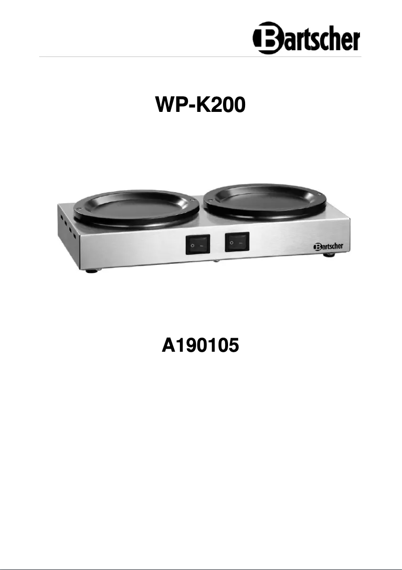 Page n°1 - Manuel utilisateur Bartscher WP-K200