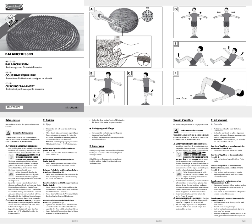 Page n°1 - Manuel utilisateur Sensiplast HG00103A