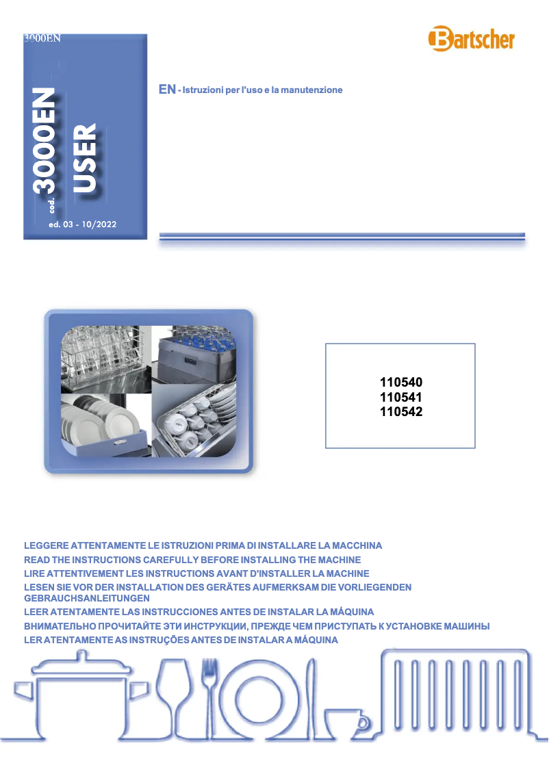 Page n°1 - Manuel utilisateur Bartscher US M500 LPR K