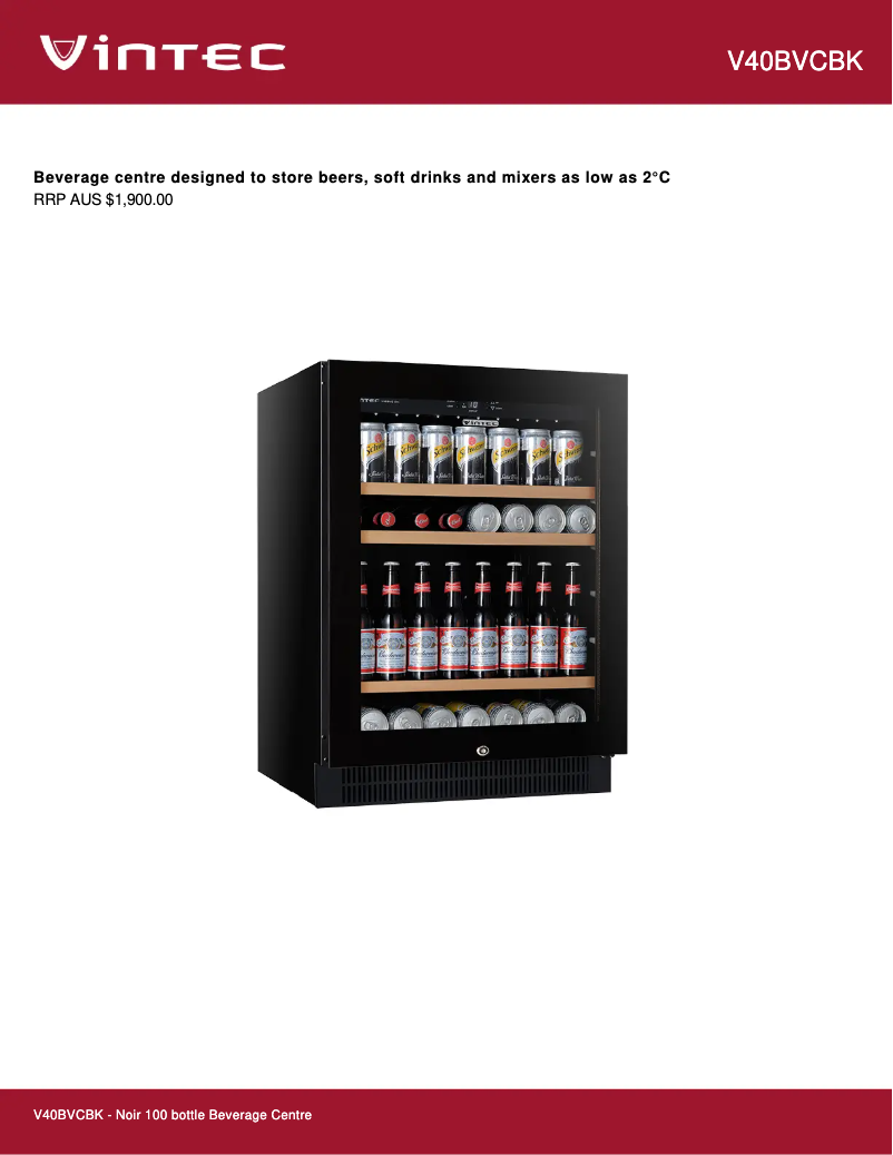 Image de la première page du manuel de l'appareil V40BVCBK