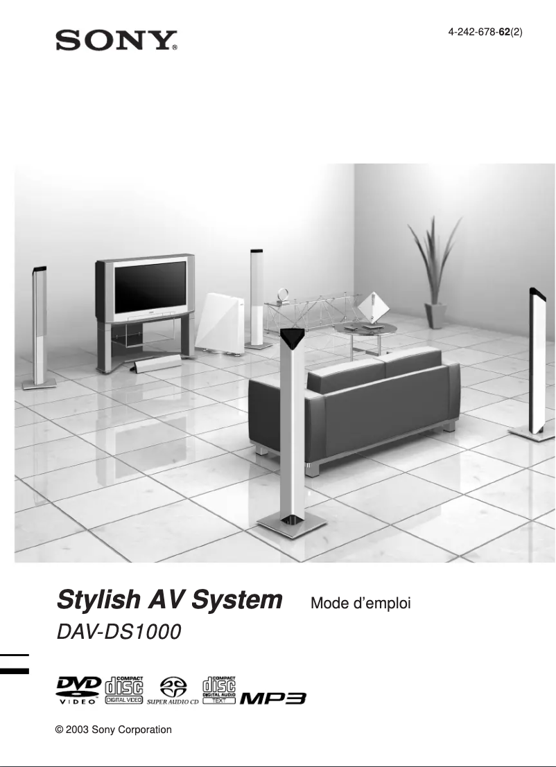 Image de la première page du manuel de l'appareil DAV-DS1000