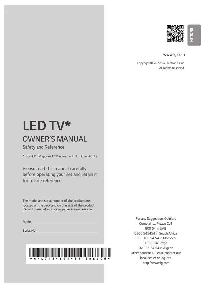 Page n°1 - Manuel utilisateur LG 55QNED856QA