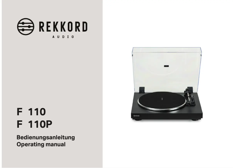 Page n°1 - Manuel utilisateur Rekkord F110P